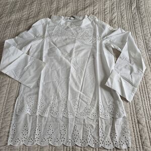 J.Crew White Eyelet Women's Top